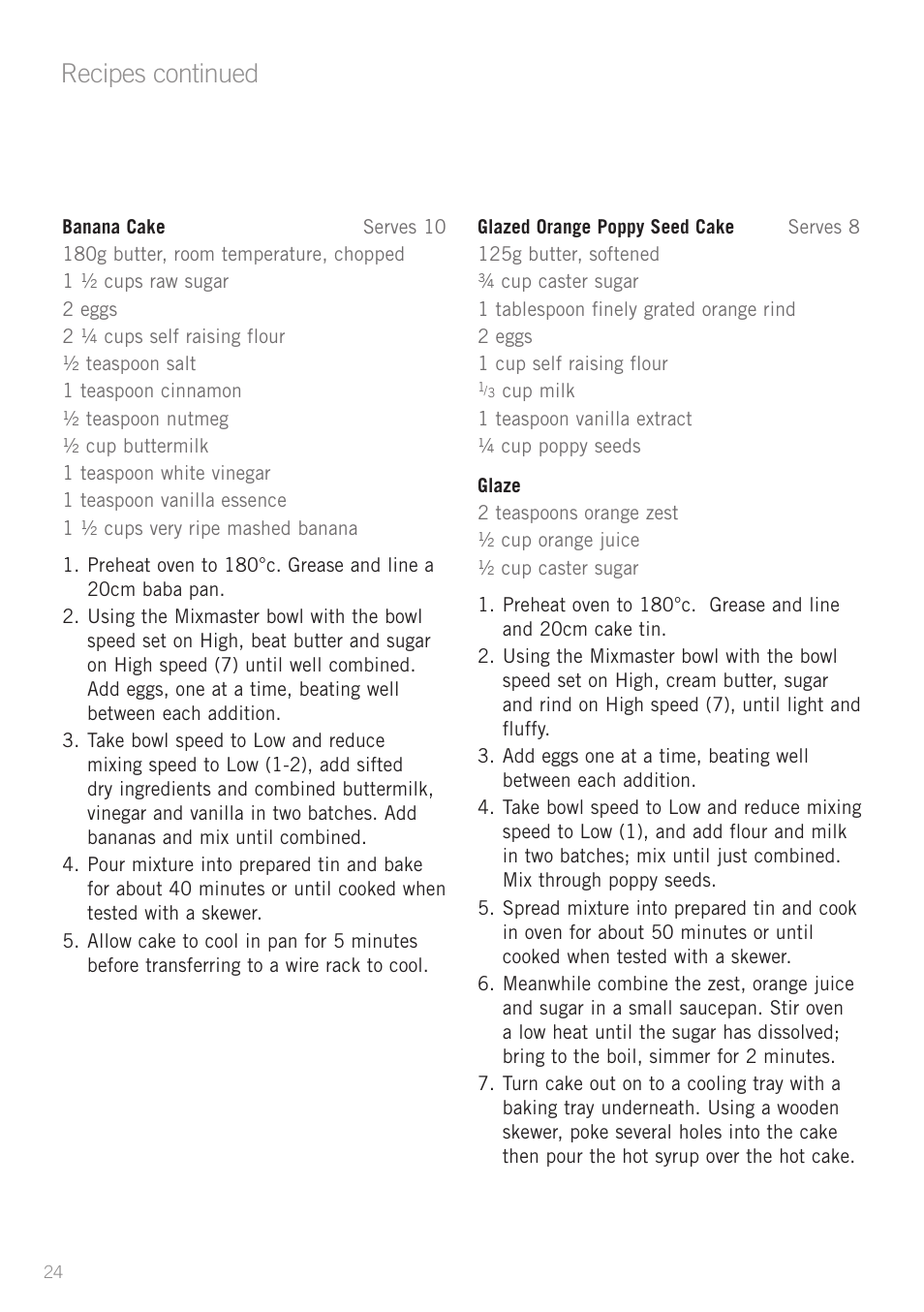 Recipes continued | Sunbeam MX7700 User Manual | Page 26 / 40