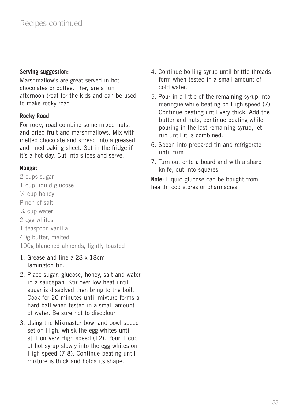 Recipes continued | Sunbeam MX7700 User Manual | Page 35 / 40