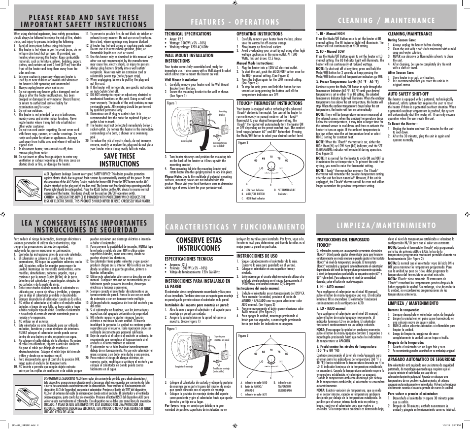 Sunbeam SFH442 User Manual | Page 2 / 2