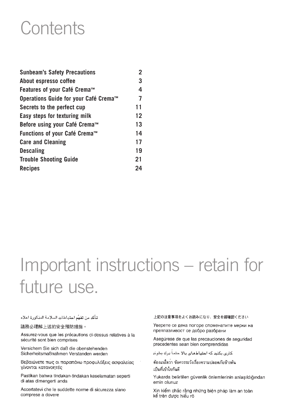 Sunbeam EM4800C User Manual | Page 3 / 32