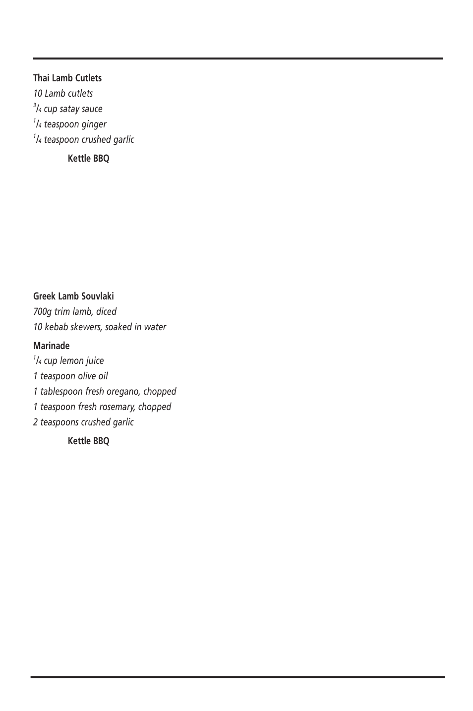 Open bbq recipes | Sunbeam HG5400 User Manual | Page 11 / 16