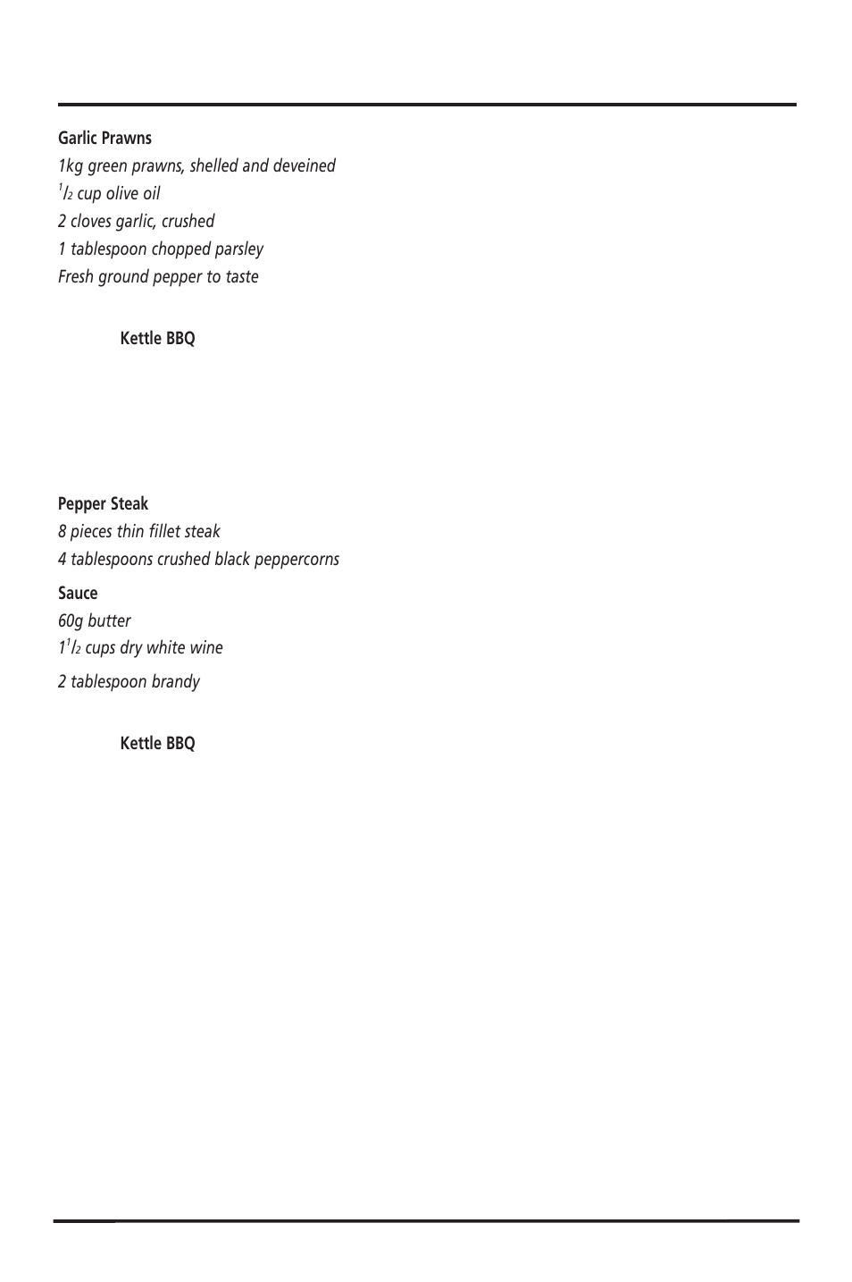 Open bbq recipes | Sunbeam HG5400 User Manual | Page 12 / 16