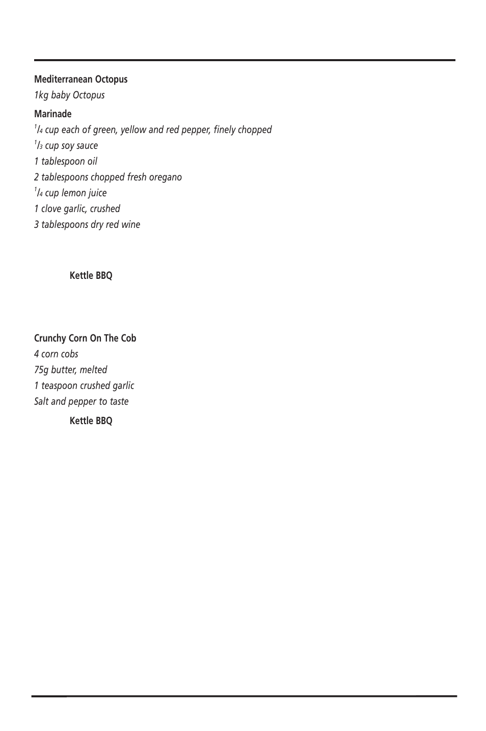 Open bbq recipes | Sunbeam HG5400 User Manual | Page 15 / 16
