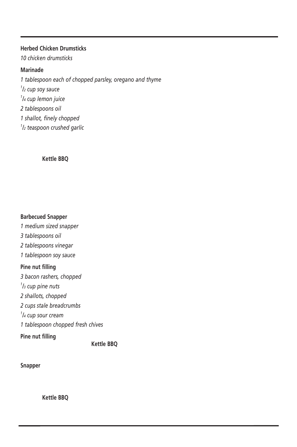 Open bbq recipes | Sunbeam HG5400 User Manual | Page 16 / 16
