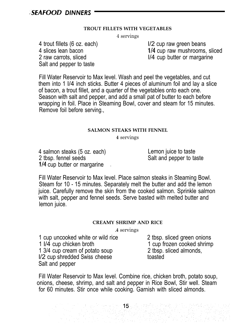 Sunbeam FOOD STEAMER User Manual | Page 16 / 20