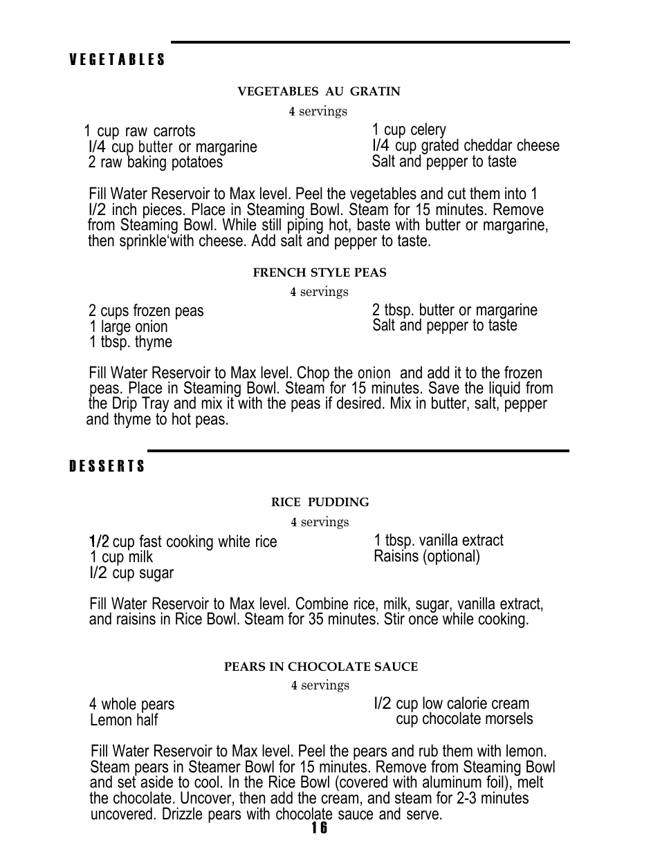 Sunbeam FOOD STEAMER User Manual | Page 17 / 20