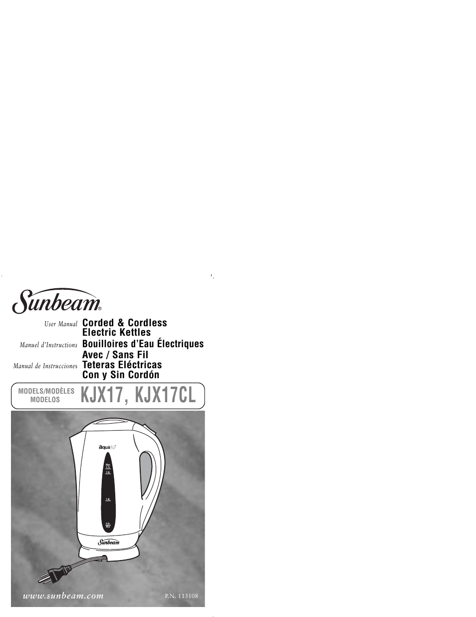 Sunbeam KJX17CL User Manual | 24 pages