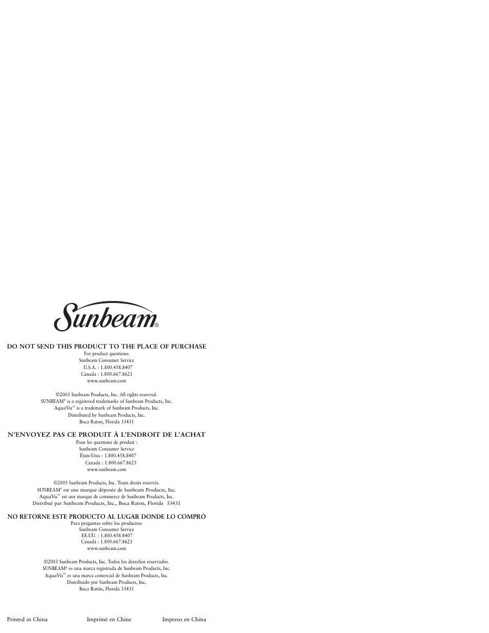 Sunbeam KJX17CL User Manual | Page 24 / 24