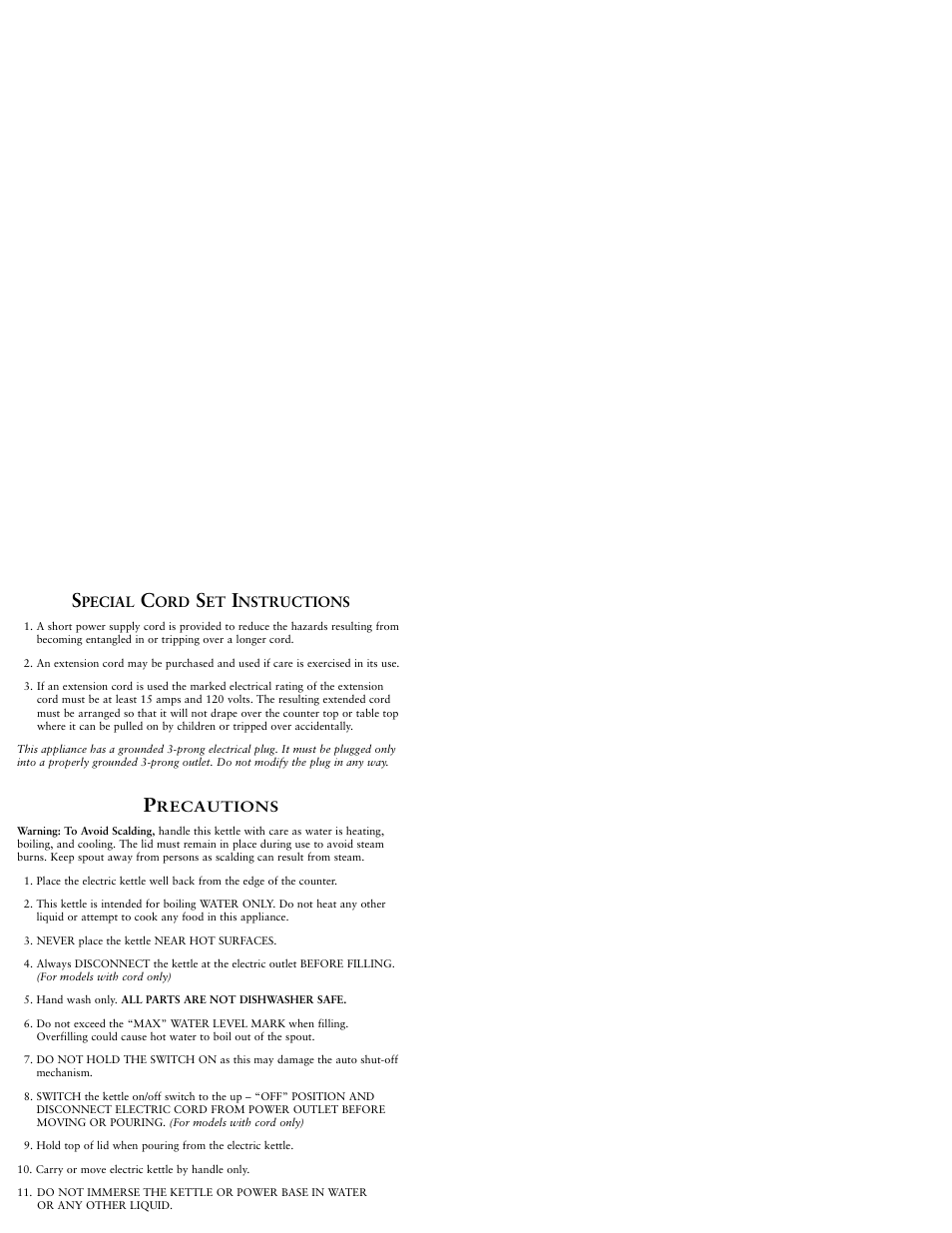 Sunbeam KJX17CL User Manual | Page 3 / 24