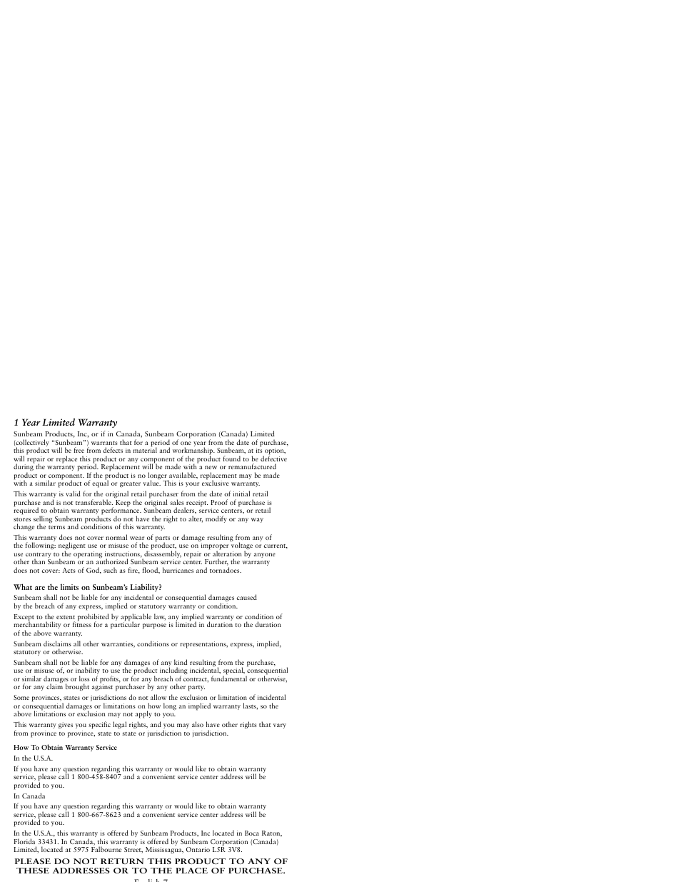 Sunbeam KJX17CL User Manual | Page 8 / 24