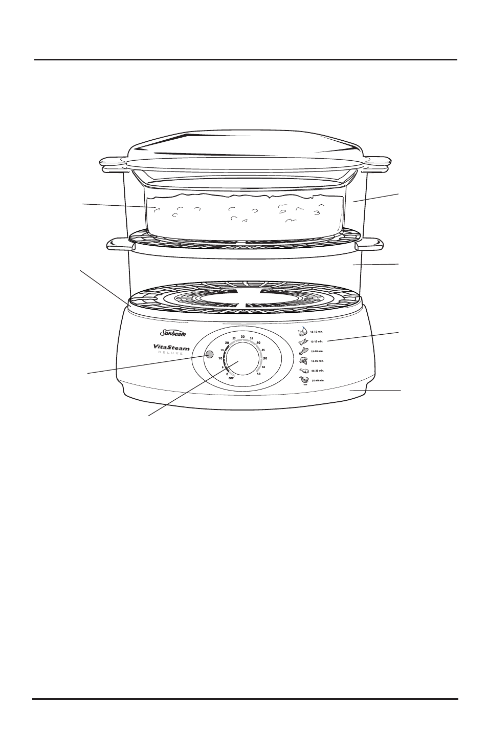 Features of your vitasteam deluxe | Sunbeam ST6600 User Manual | Page 3 / 18