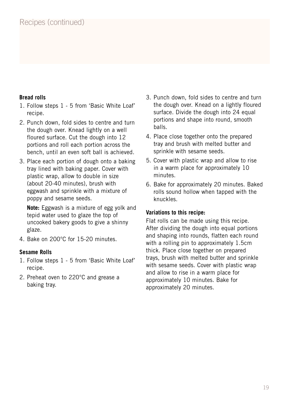 Recipes (continued) | Sunbeam MX5950 User Manual | Page 21 / 39