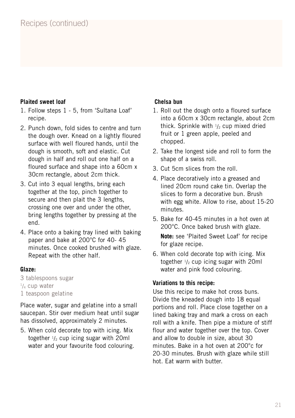 Recipes (continued) | Sunbeam MX5950 User Manual | Page 23 / 39