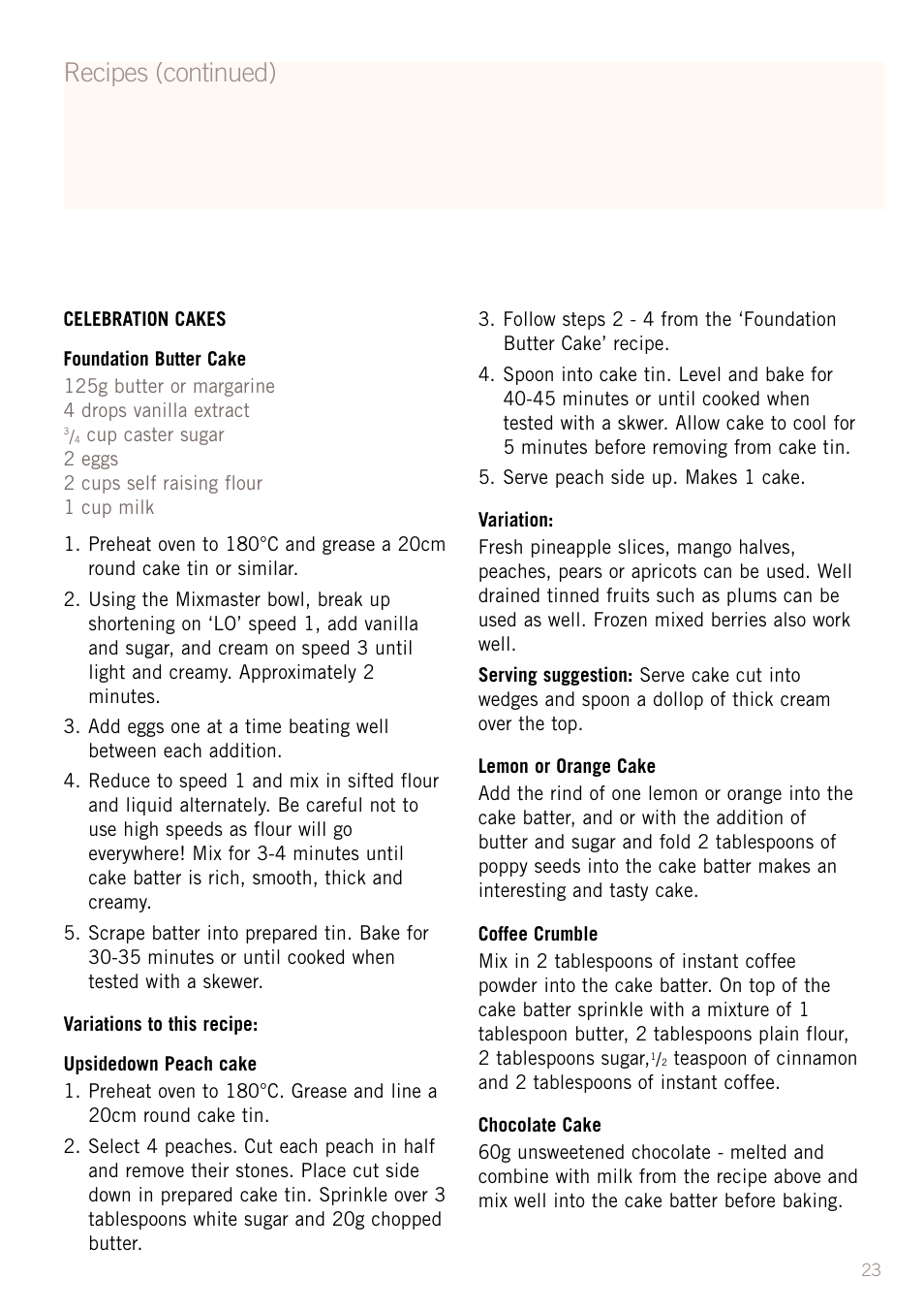 Recipes (continued) | Sunbeam MX5950 User Manual | Page 25 / 39