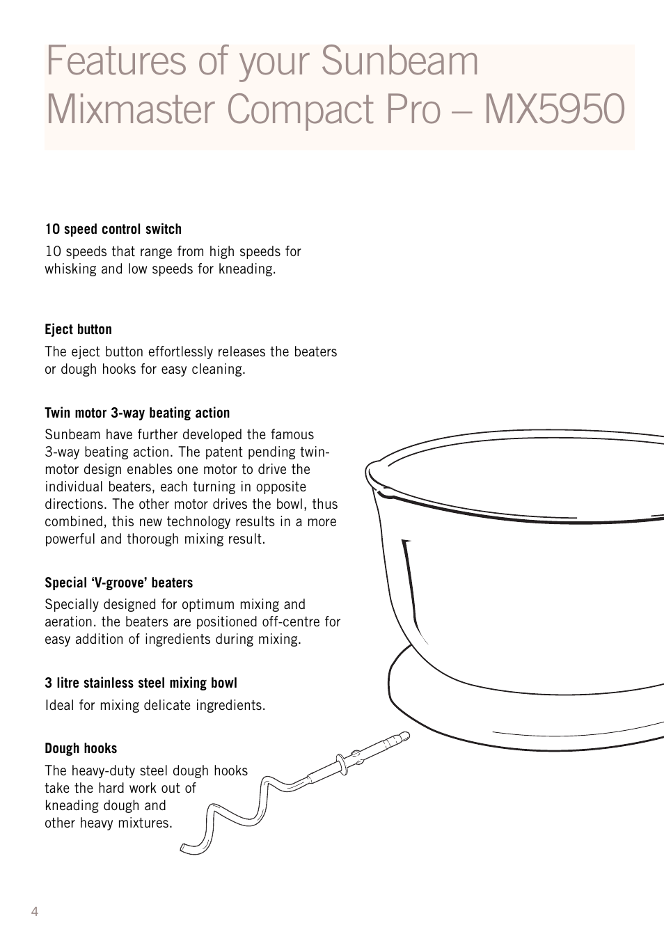 Sunbeam MX5950 User Manual | Page 6 / 39