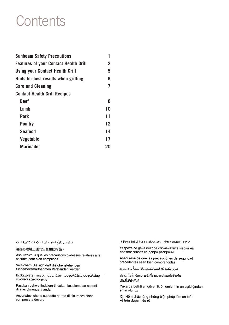 Sunbeam GC4600 User Manual | Page 2 / 24