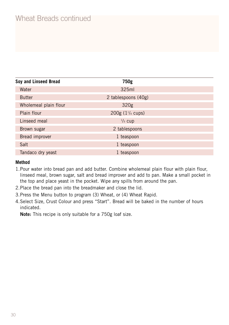 Wheat breads continued | Sunbeam BM3500 User Manual | Page 33 / 67