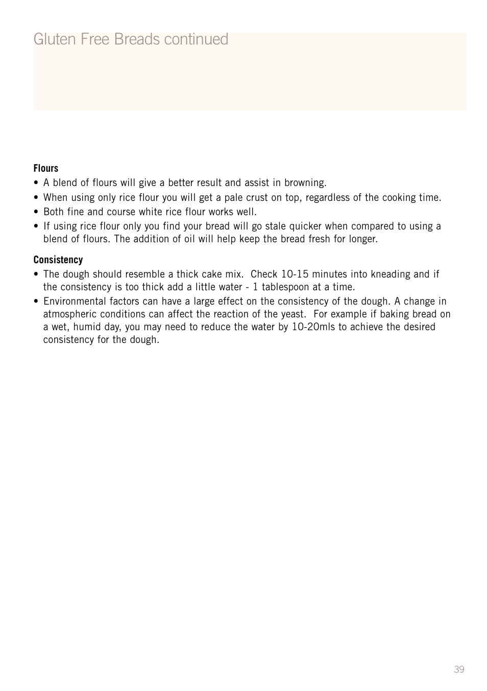 Gluten free breads continued | Sunbeam BM3500 User Manual | Page 42 / 67