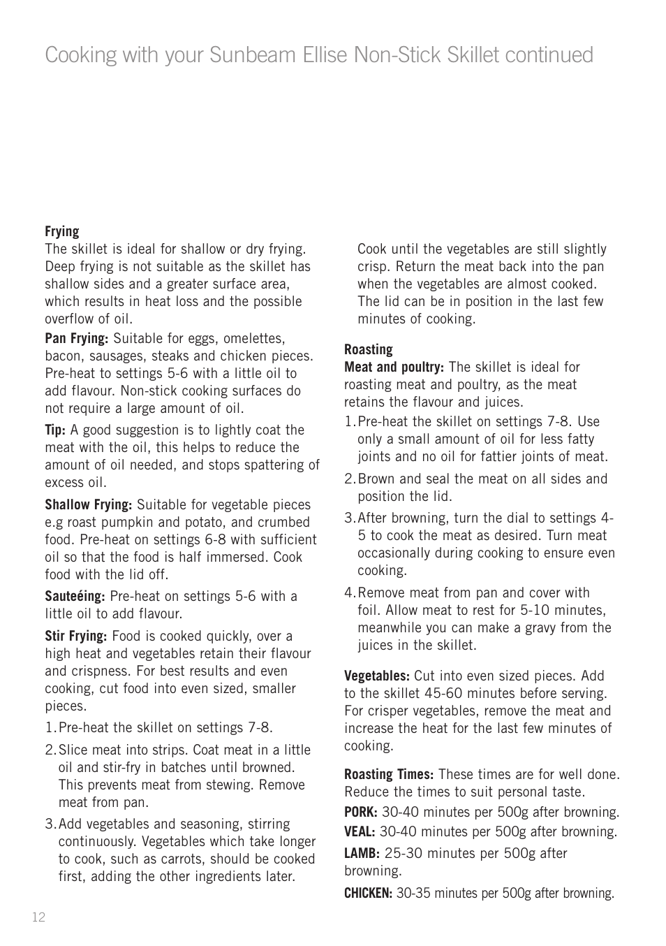 Sunbeam SK6400 User Manual | Page 13 / 29