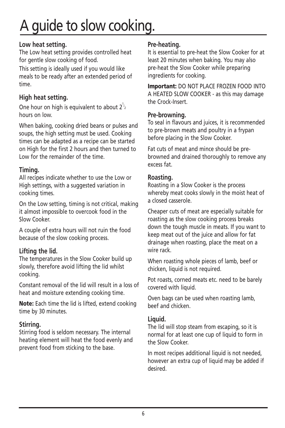 A guide to slow cooking | Sunbeam HP003D User Manual | Page 6 / 23
