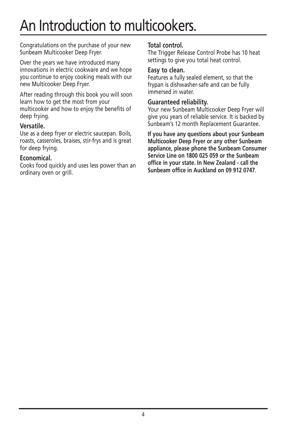 An introduction to multicookers | Sunbeam DF4400 User Manual | Page 4 / 36