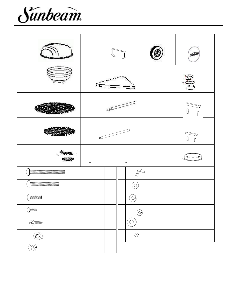 Detailed parts list | Sunbeam P2203 User Manual | Page 5 / 11