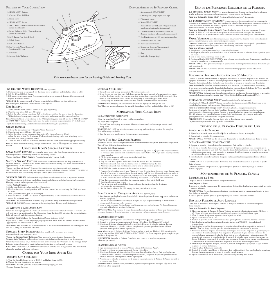 Sunbeam 3026 User Manual | Page 2 / 2