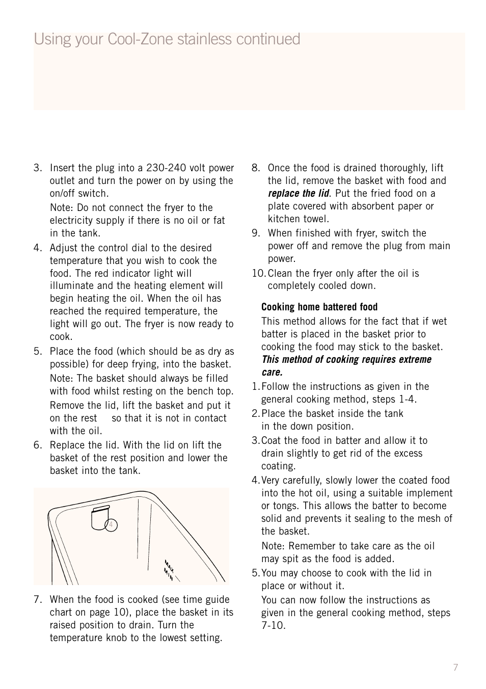 Using your cool-zone stainless continued | Sunbeam DF5200S User Manual | Page 9 / 24