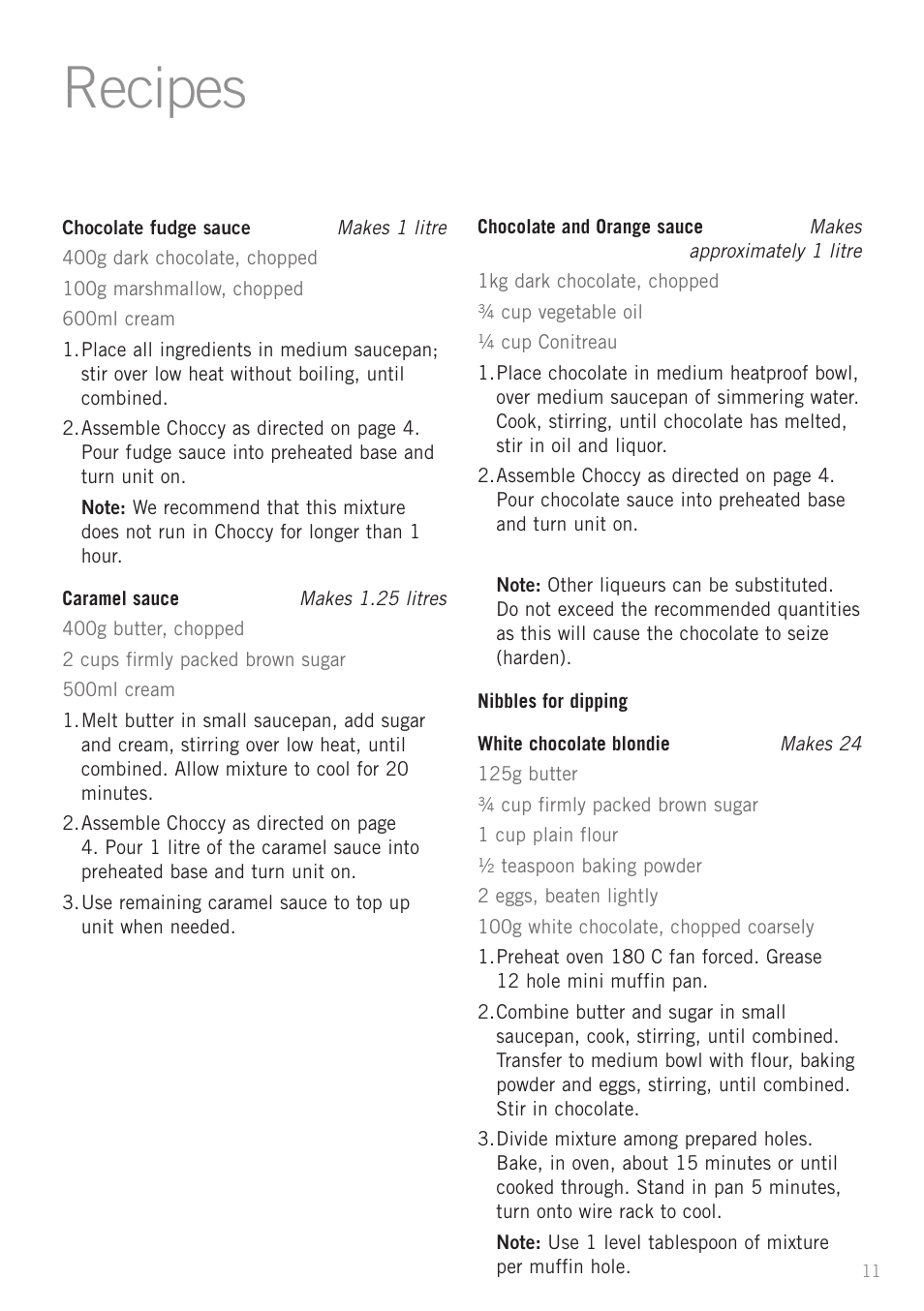 Recipes | Sunbeam CF4100 User Manual | Page 13 / 16