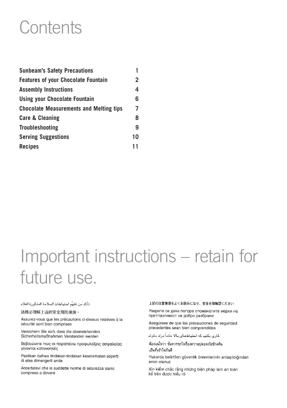 Sunbeam CF4100 User Manual | Page 2 / 16