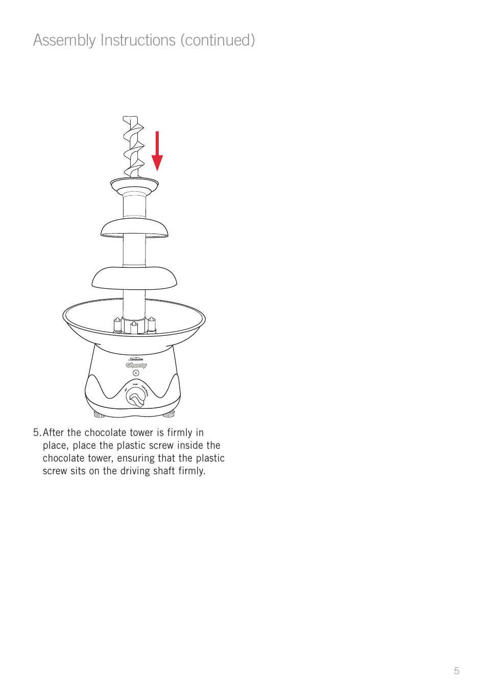 Assembly instructions (continued) | Sunbeam CF4100 User Manual | Page 7 / 16