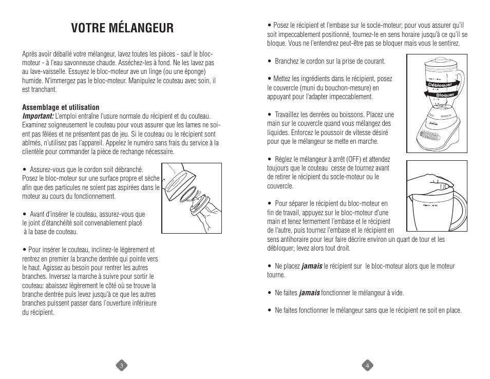 Votre mélangeur | Sunbeam 6091 User Manual | Page 17 / 17