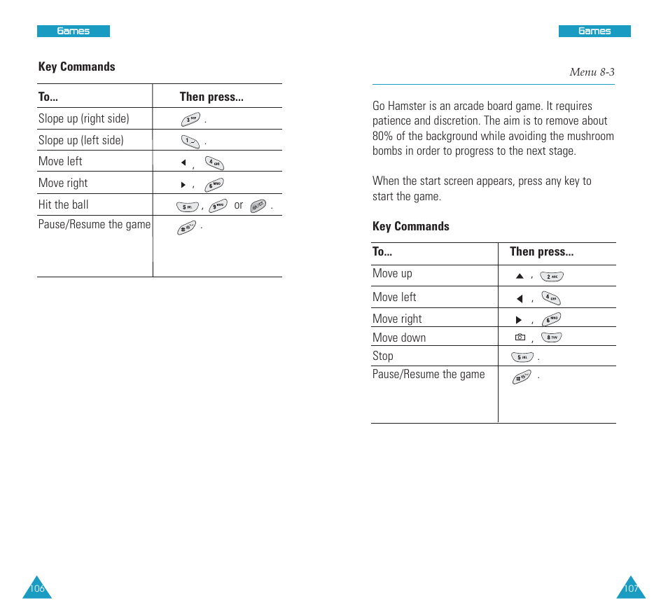 Go hamster (menu 8-3), Go hamster | Samsung SCH N391 User Manual | Page 54 / 75