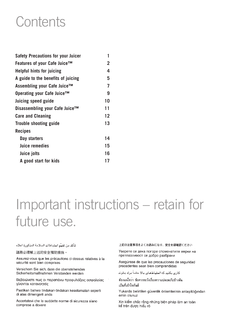 Sunbeam JE7600 User Manual | Page 2 / 24