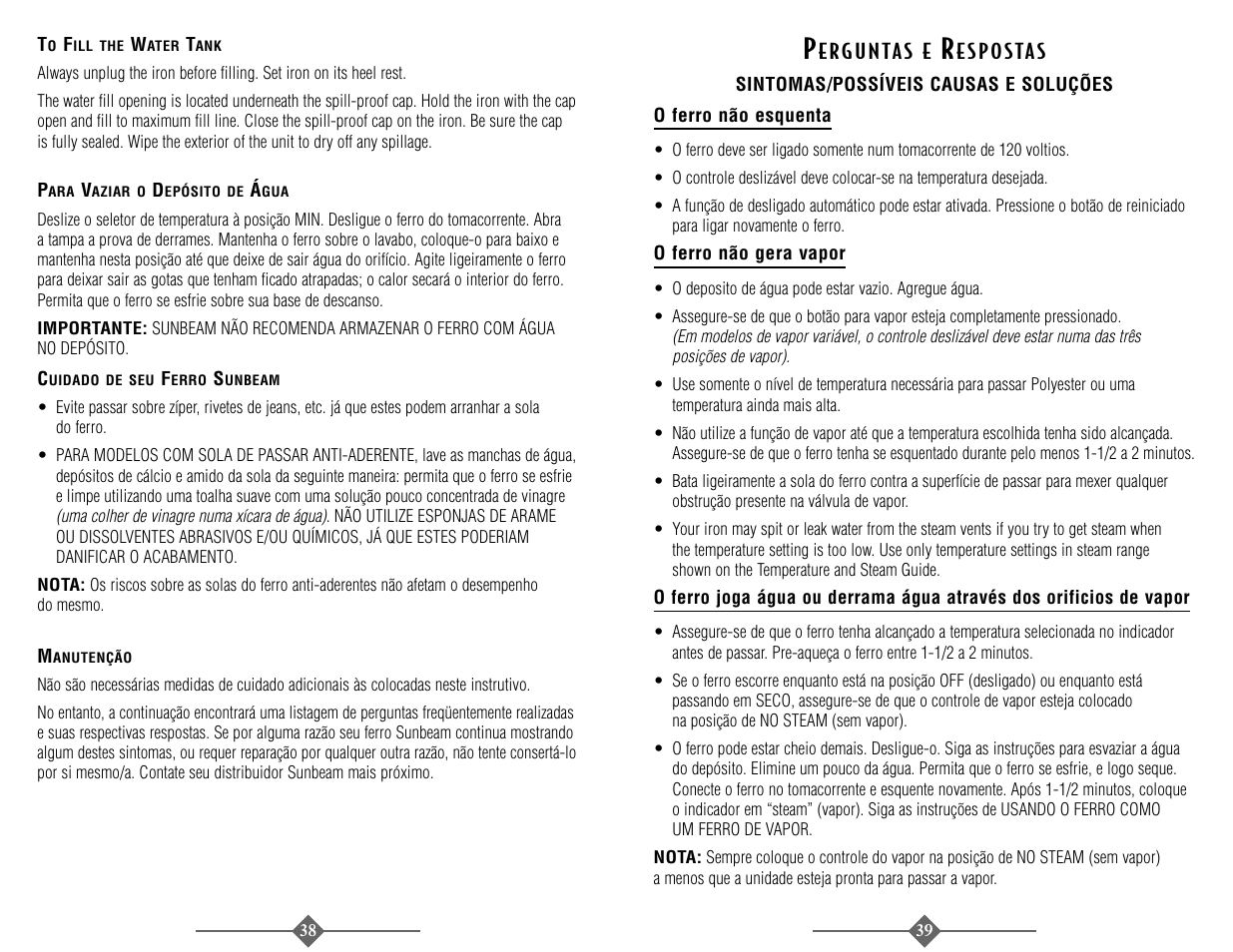 Sunbeam 3945 User Manual | Page 20 / 22