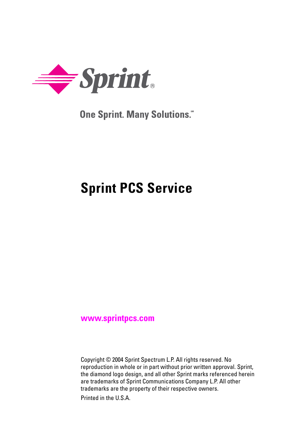 Sprint pcs service | Samsung PM-A740 User Manual | Page 2 / 94