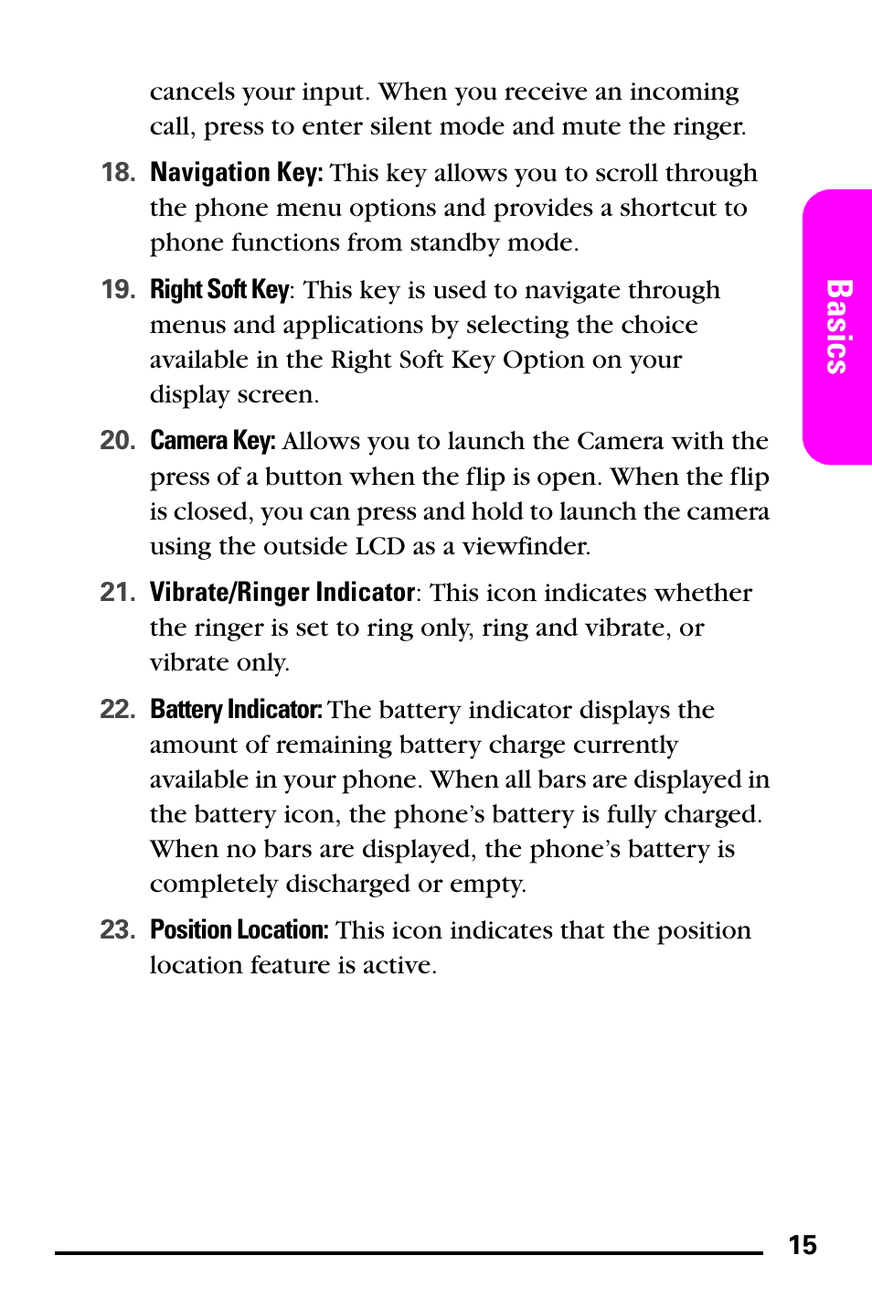 Basics | Samsung PM-A740 User Manual | Page 23 / 94