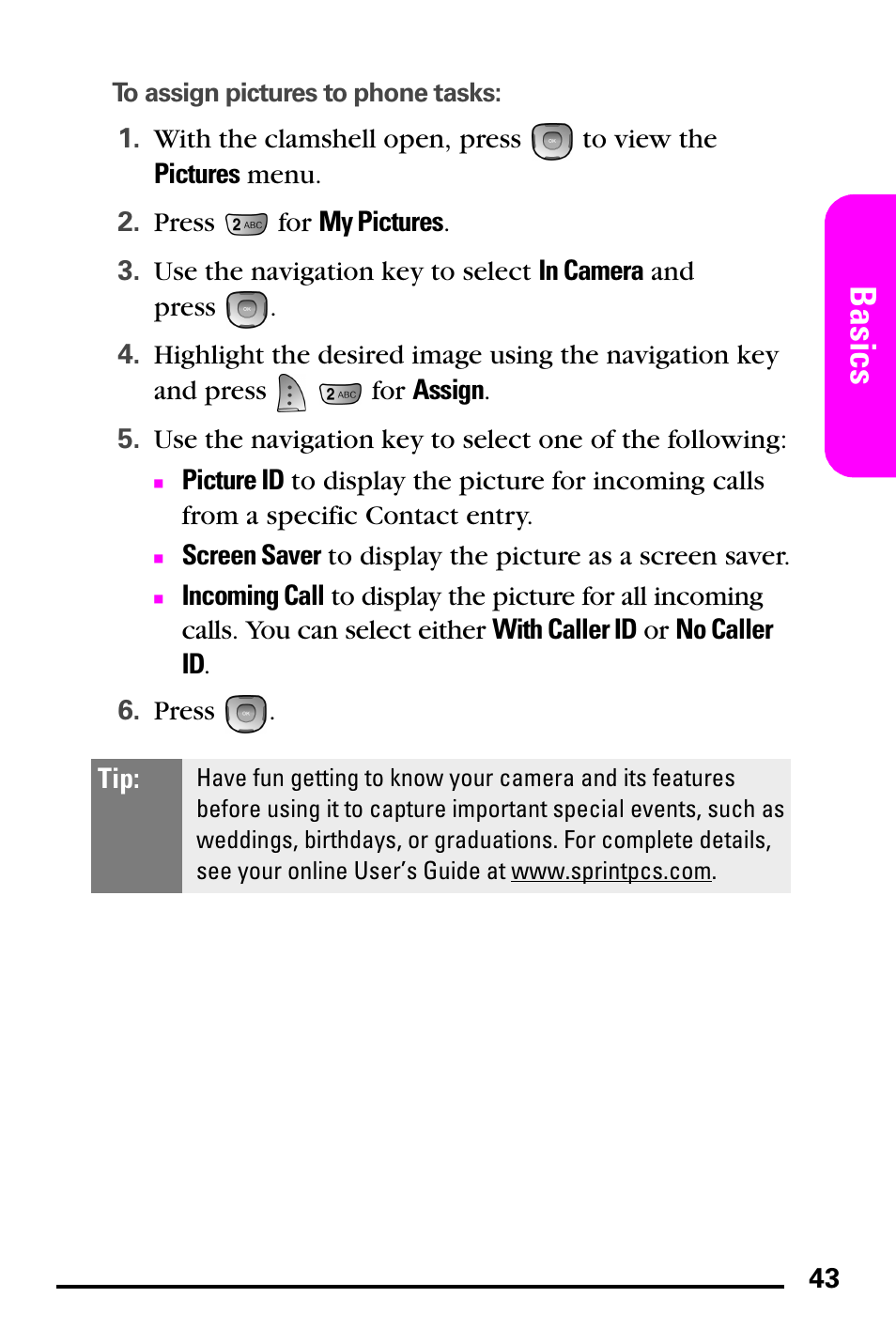 Basics | Samsung PM-A740 User Manual | Page 51 / 94
