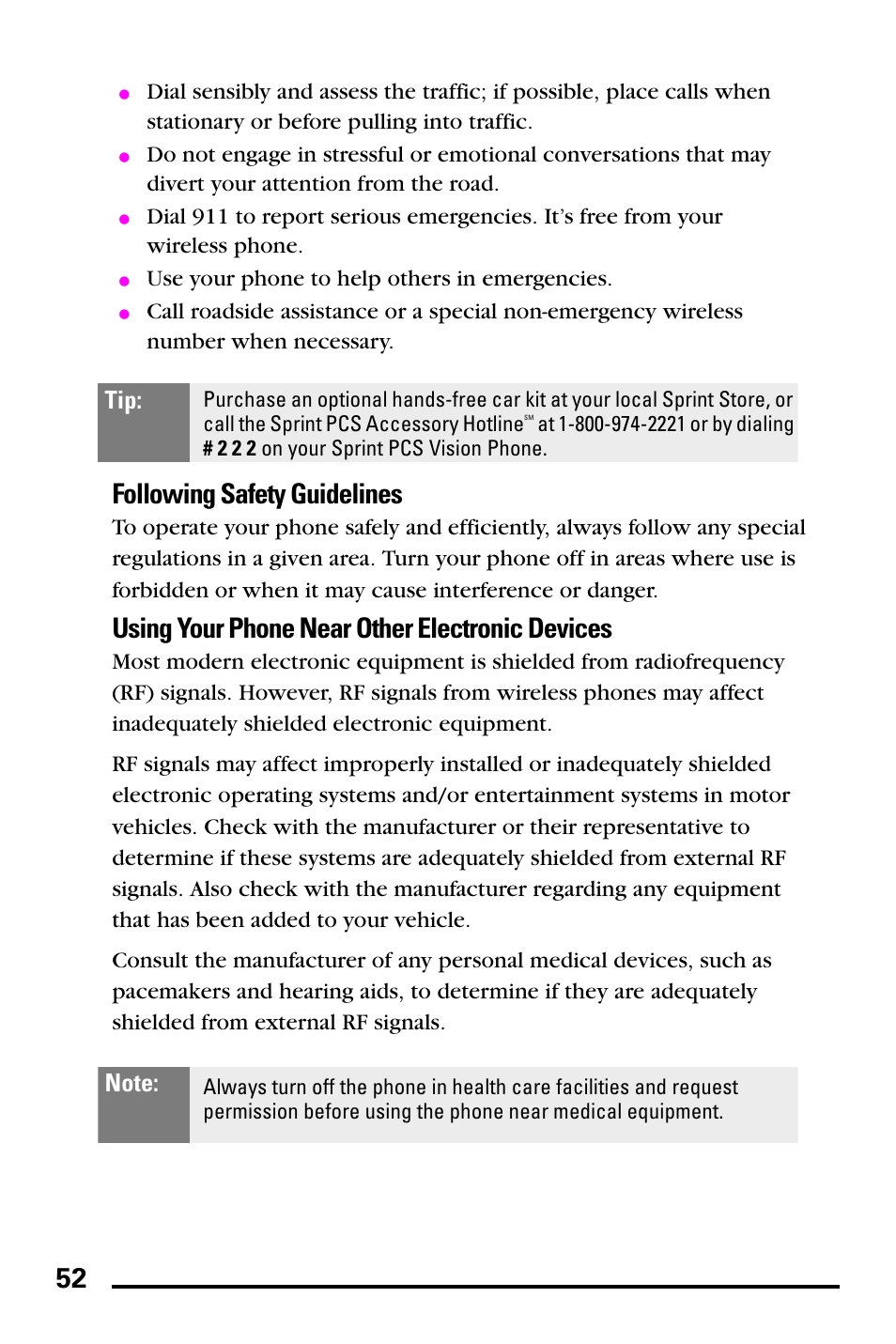 Following safety guidelines, Using your phone near other electronic devices | Samsung PM-A740 User Manual | Page 60 / 94