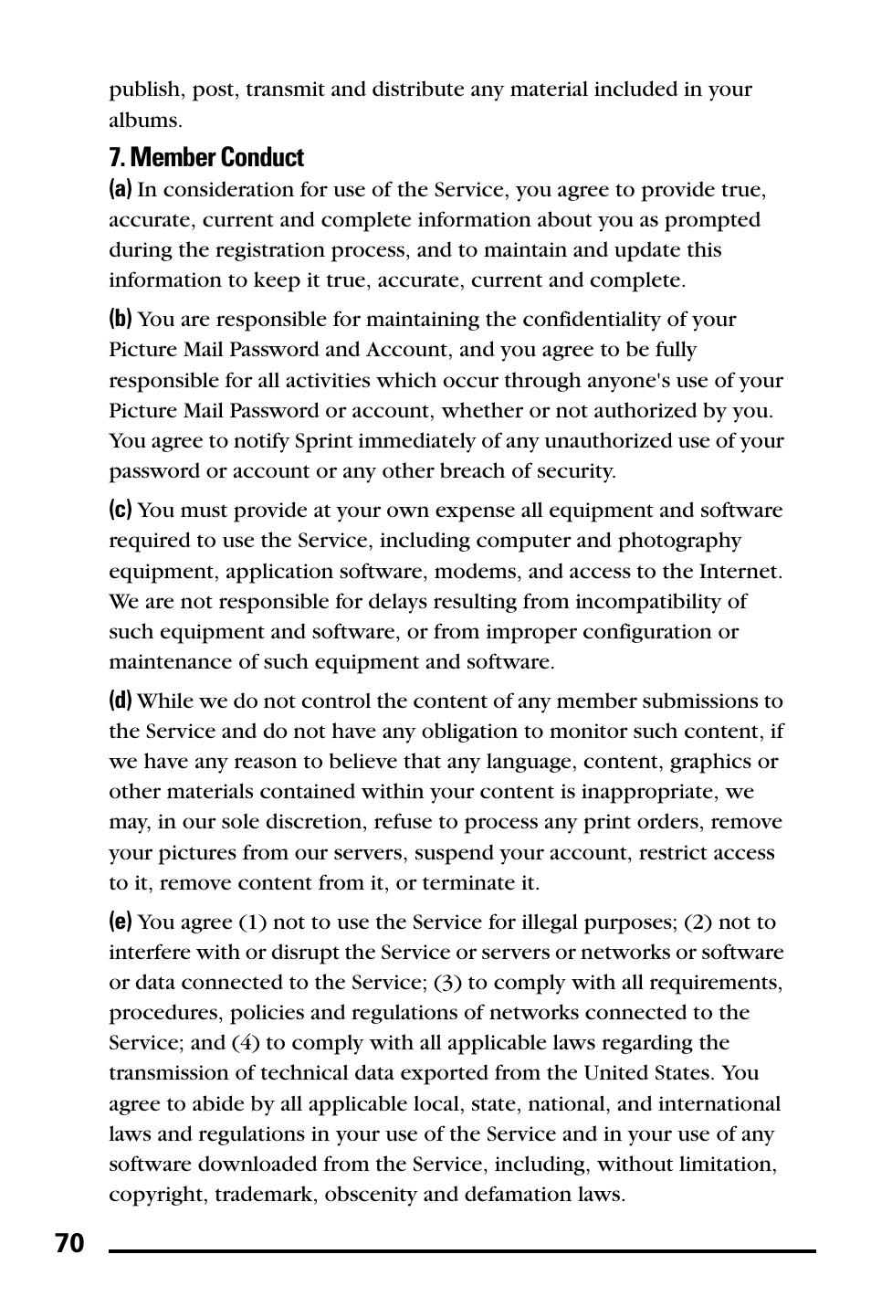 Member conduct | Samsung PM-A740 User Manual | Page 78 / 94