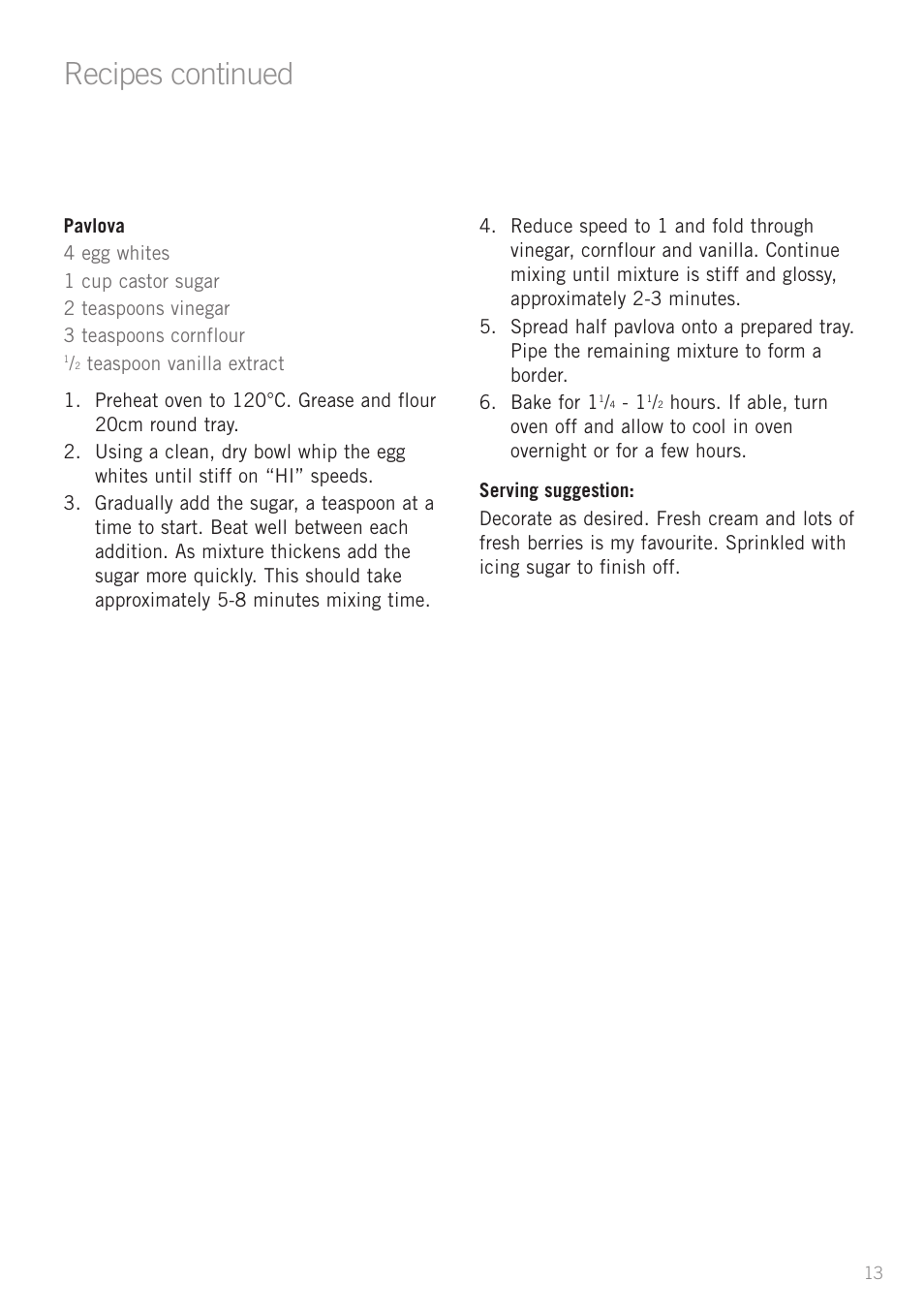 Recipes continued | Sunbeam JM5900 User Manual | Page 15 / 18