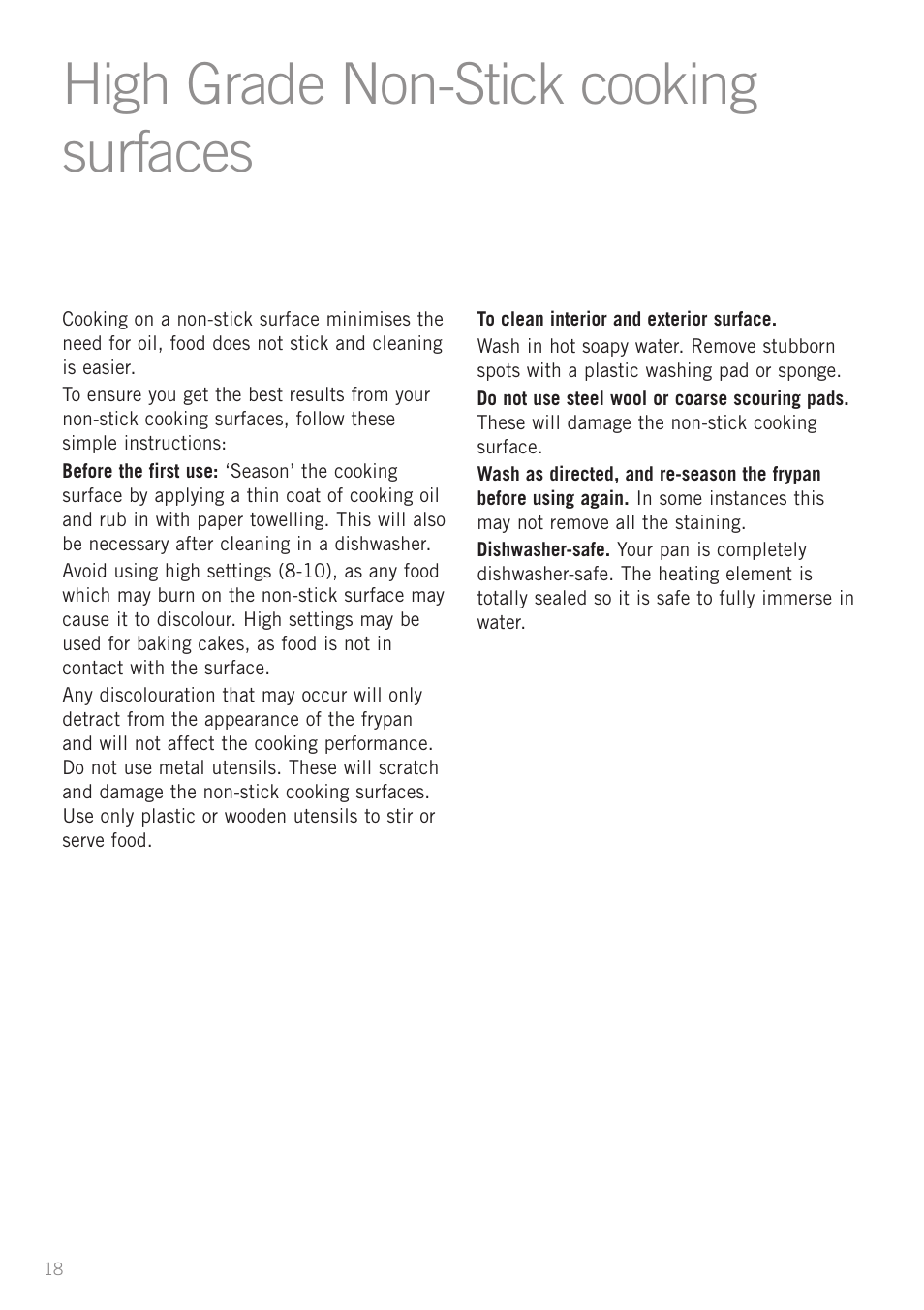 High grade non-stick cooking surfaces | Sunbeam FP5500 User Manual | Page 20 / 44