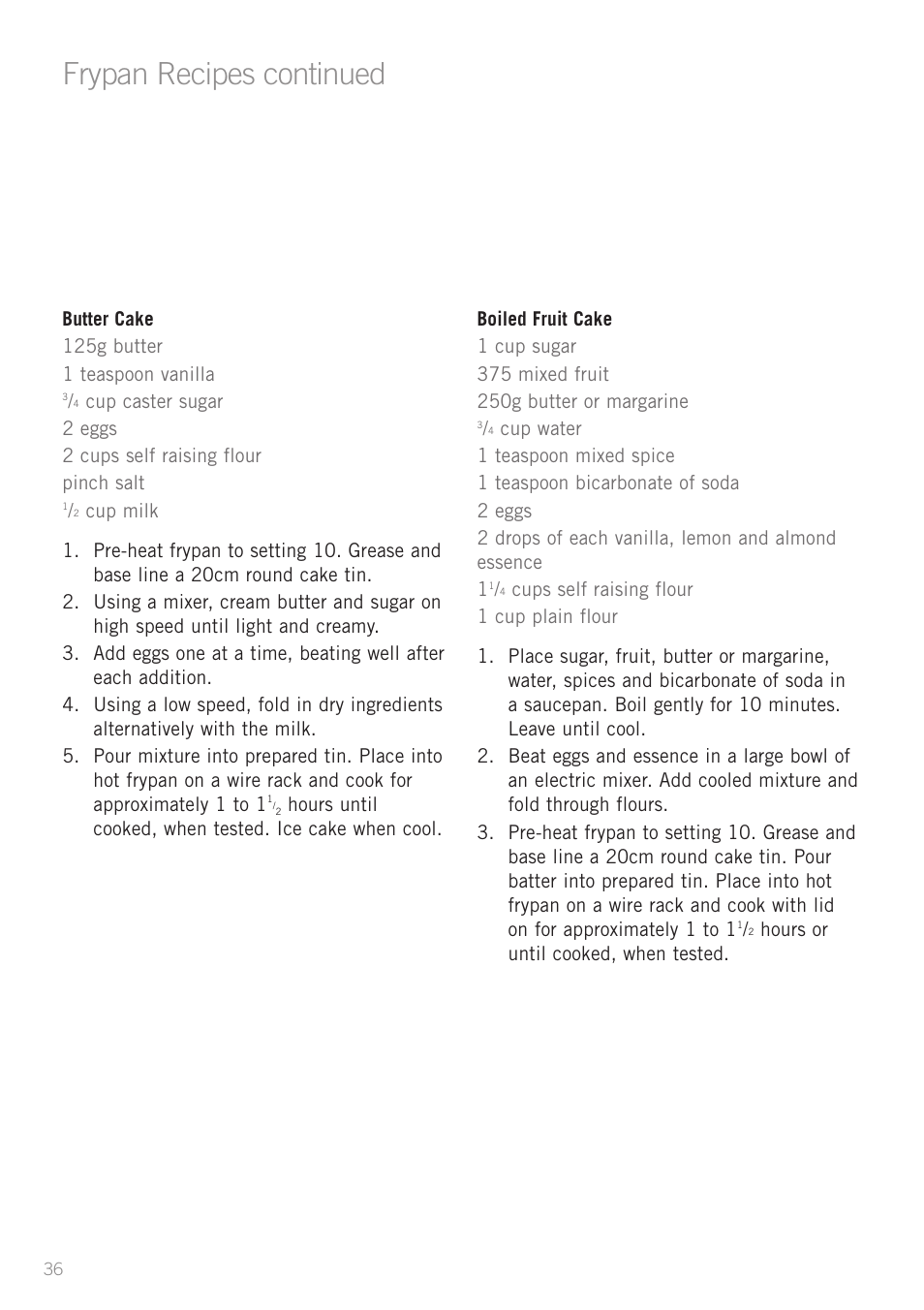 Frypan recipes continued | Sunbeam FP5500 User Manual | Page 38 / 44
