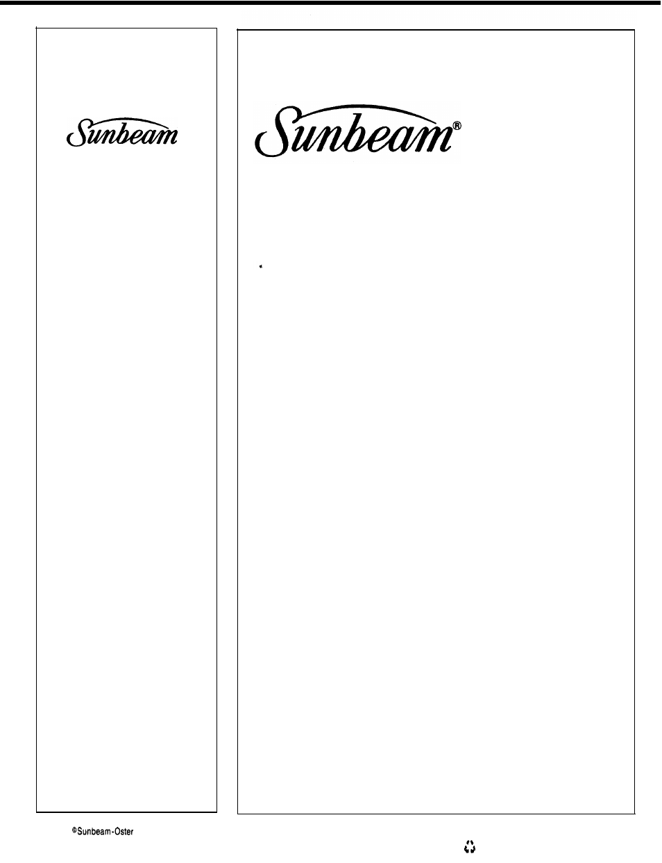 Owner’s manual hepa, Air cleaner, Model 2576 | Sunbeam 2576 User Manual | Page 8 / 8