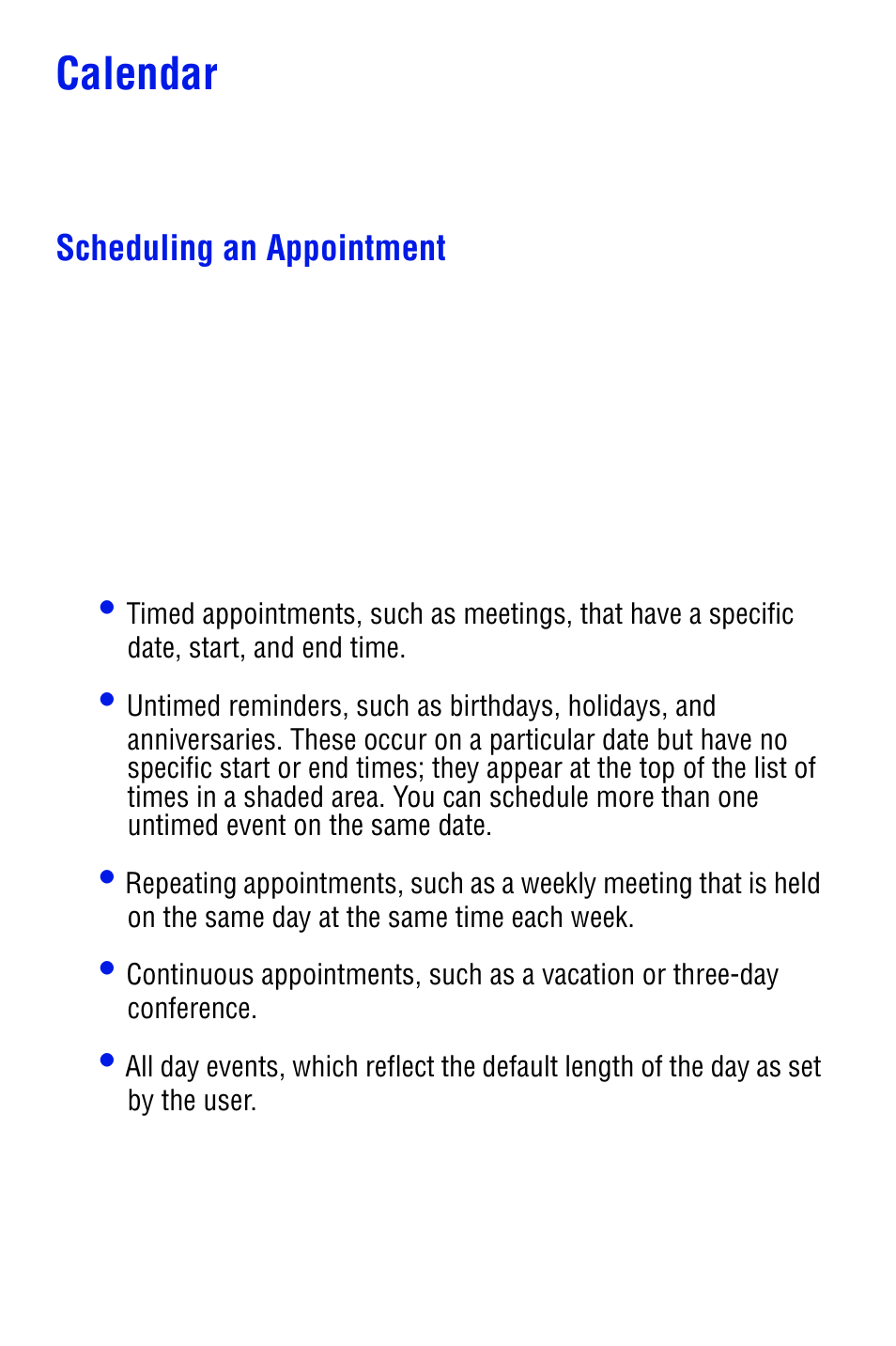Calendar, Scheduling an appointment | Samsung SPH i700 User Manual | Page 100 / 186
