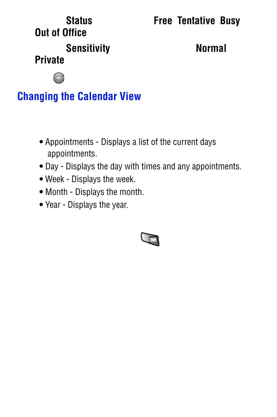 Changing the calendar view | Samsung SPH i700 User Manual | Page 102 / 186