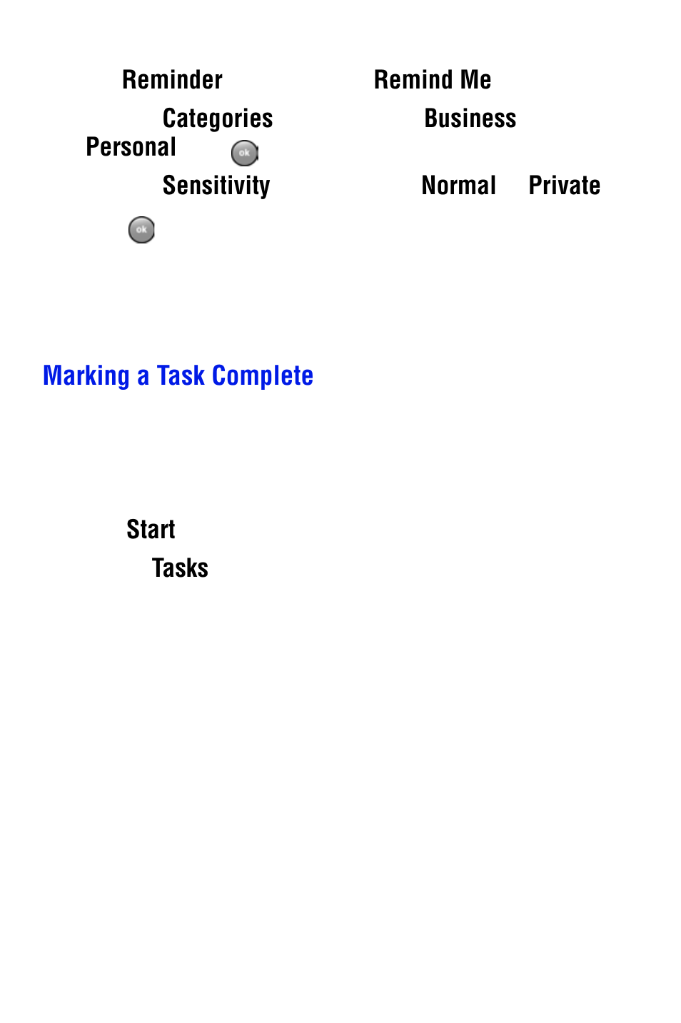 Marking a task complete | Samsung SPH i700 User Manual | Page 105 / 186