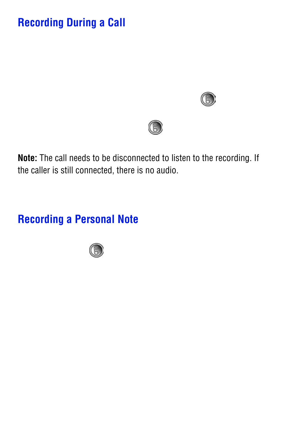 Recording during a call, Recording a personal note | Samsung SPH i700 User Manual | Page 111 / 186