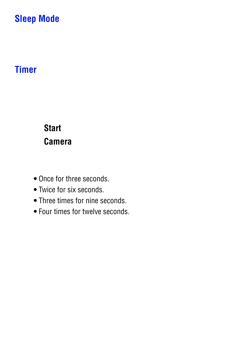 Sleep mode, Timer, Start | Camera | Samsung SPH i700 User Manual | Page 145 / 186