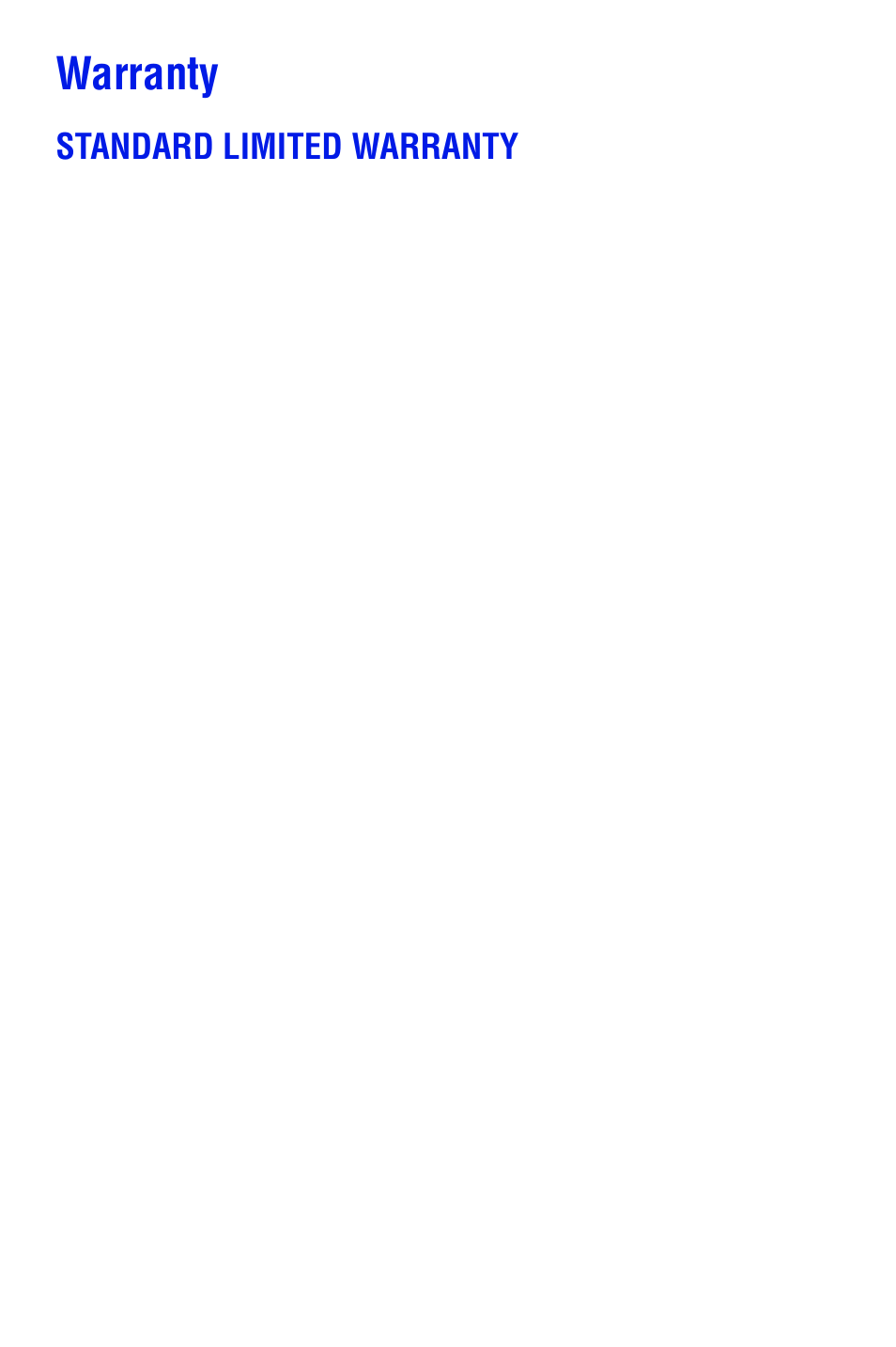 Warranty, Standard limited warranty | Samsung SPH i700 User Manual | Page 174 / 186
